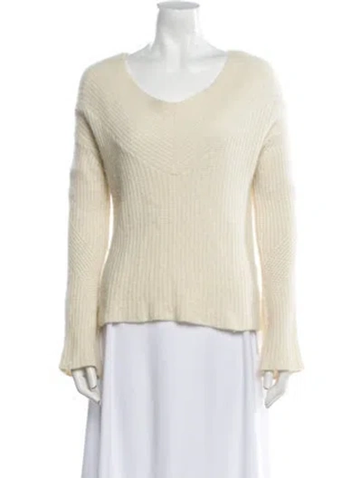 Pre-owned Lapointe Cashmere Scoop Neck Sweater In Neutral