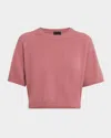 Lapointe Cashmere Short-sleeve Sweater In Pink