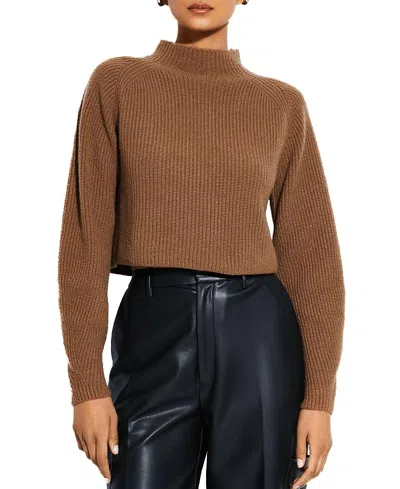 Lapointe Cashmere Silk Cropped Raglan Sweater In Brown