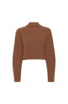 Lapointe Cashmere Silk Cropped Raglan Sweater In Camel