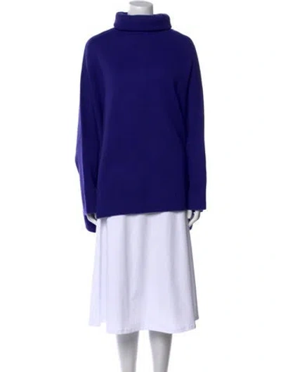 Pre-owned Lapointe Cashmere Turtleneck Sweater In Blue