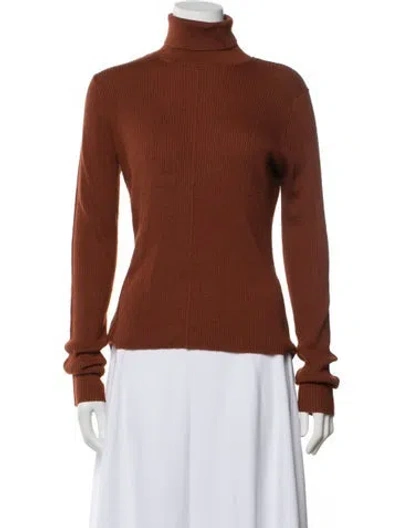Pre-owned Lapointe Cashmere Turtleneck Sweater In Brown/orange
