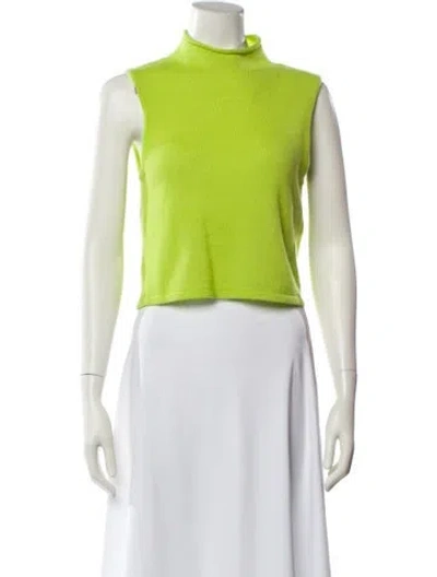 Pre-owned Lapointe Cashmere Turtleneck Sweater In Green