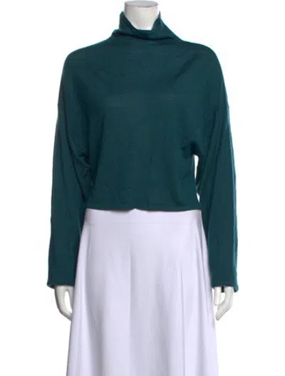 Pre-owned Lapointe Cashmere Turtleneck Sweater In Green