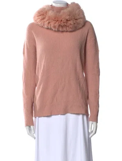 Pre-owned Lapointe Cashmere Turtleneck Sweater In Pink