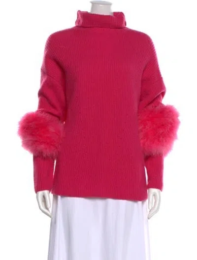 Pre-owned Lapointe Cashmere Turtleneck Sweater In Pink