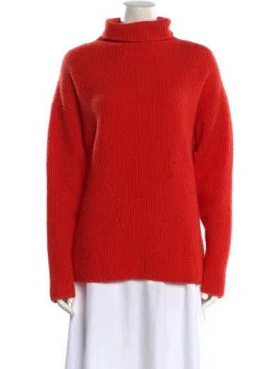 Pre-owned Lapointe Cashmere Turtleneck Sweater In Red
