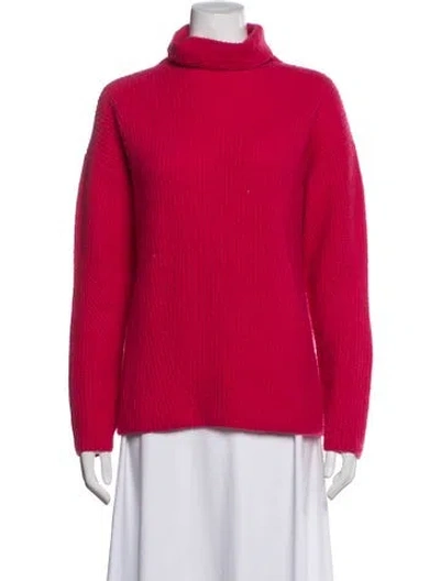 Pre-owned Lapointe Cashmere Turtleneck Sweater In Red