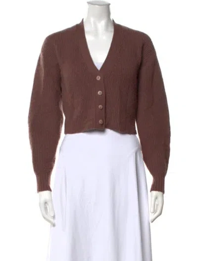 Pre-owned Lapointe Cashmere V-neck Sweater In Brown