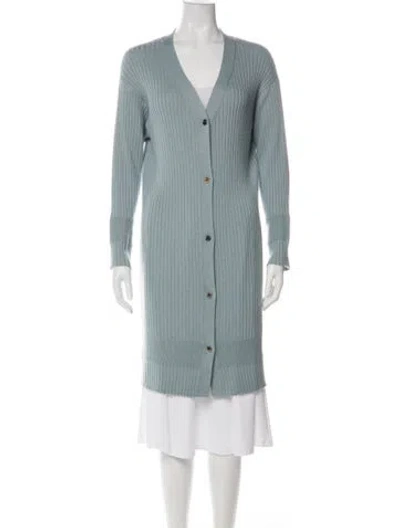 Pre-owned Lapointe Cashmere V-neck Sweater In Green