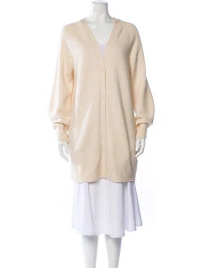 Pre-owned Lapointe Cashmere V-neck Sweater In Neutral