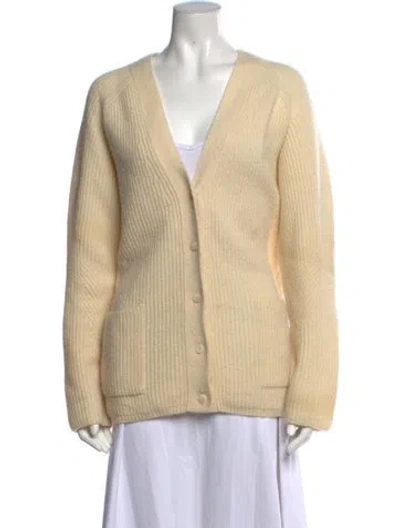 Pre-owned Lapointe Cashmere V-neck Sweater In Neutrals