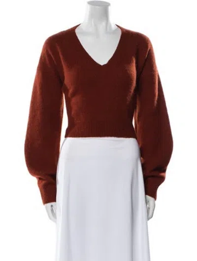 Pre-owned Lapointe Cashmere V-neck Sweater In Orange