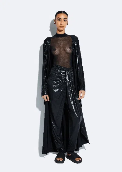 Lapointe Coated Jersey Caftan In Black