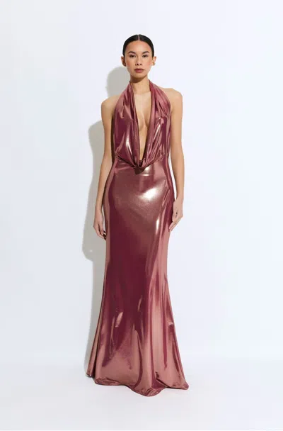 Lapointe Coated Jersey Cowl Neck Gown