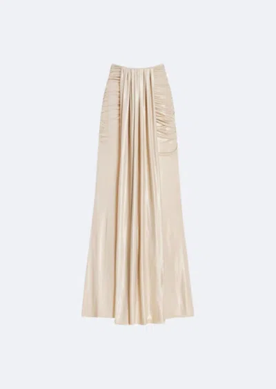 Lapointe Coated Jersey Draped Skirt In Sand