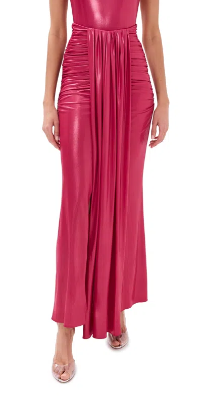 Lapointe Coated Jersey Draped Skirt Ultra Pink