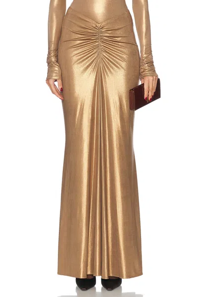 LAPOINTE COATED JERSEY RUCHED MAXI SKIRT