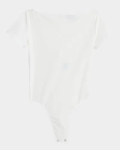 Lapointe Compact Jersey Short-sleeve Bodysuit In Optic White 
