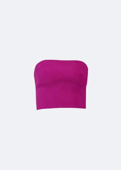 Lapointe Compact Knit Tube Top In Neon Purple
