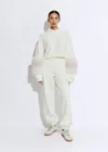 Lapointe Cotton Sweatshirt With Fur In Off White
