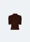 Lapointe Cotton Wool Turtleneck Tee In Cacao