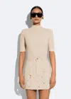 Lapointe Cotton Wool Turtleneck Tee In Ecru