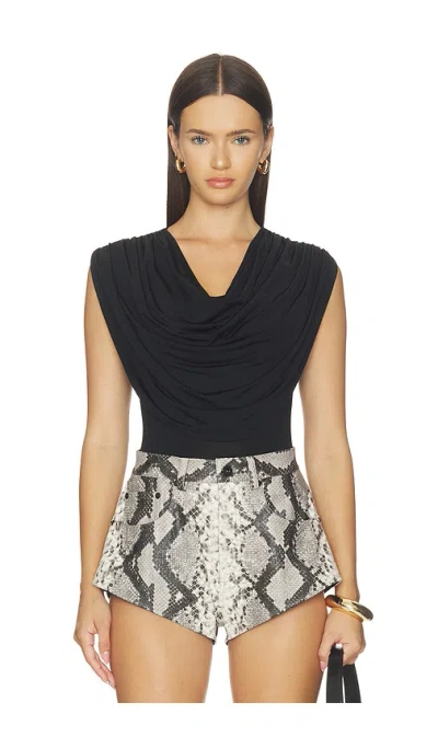 Lapointe Cowl Neck Bodysuit In Black