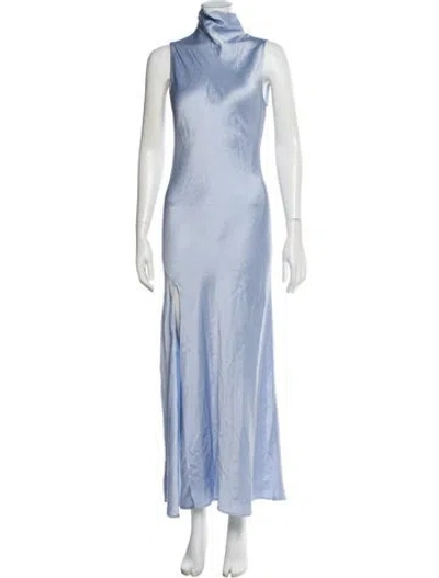 Pre-owned Lapointe Cowl Neck Long Dress In Blue