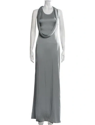 Pre-owned Lapointe Cowl Neck Long Dress In Blue