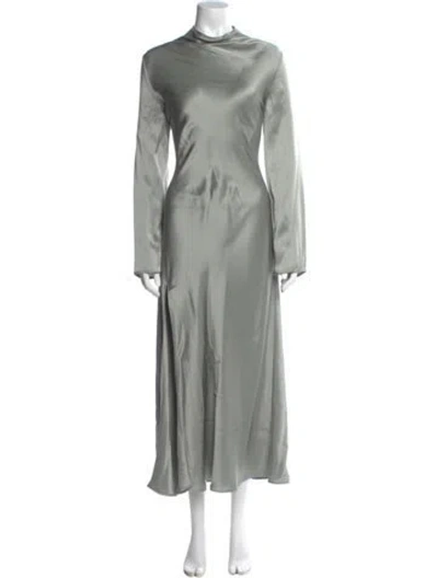 Pre-owned Lapointe Cowl Neck Long Dress In Gray