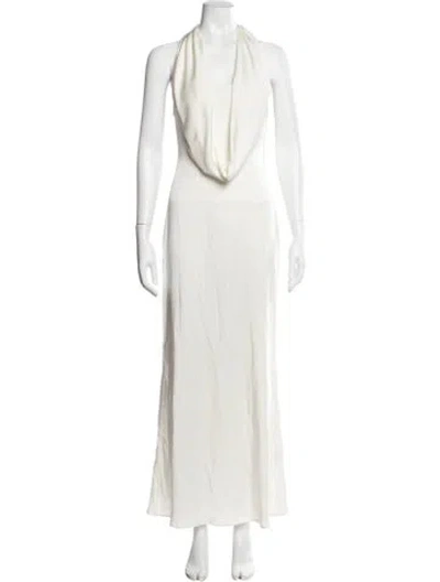 Pre-owned Lapointe Cowl Neck Long Dress In Neutral