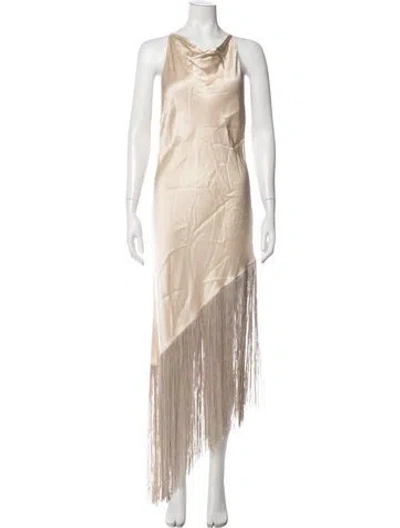 Pre-owned Lapointe Cowl Neck Long Dress In Neutrals