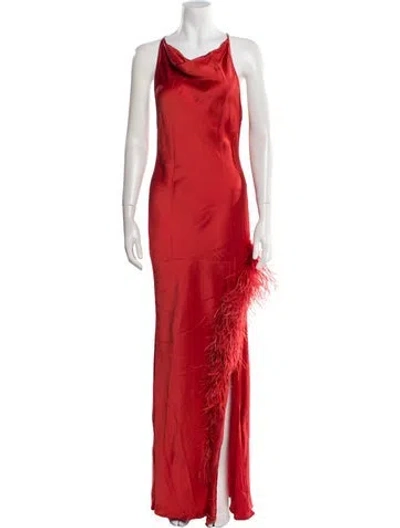 Pre-owned Lapointe Cowl Neck Long Dress In Orange