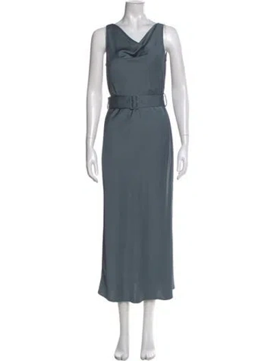 Pre-owned Lapointe Cowl Neck Long Dress W/ Tags In Blue