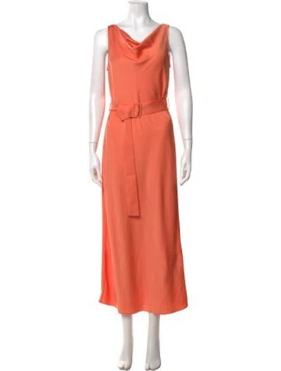 Pre-owned Lapointe Cowl Neck Long Dress W/ Tags In Orange