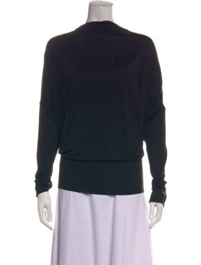 Pre-owned Lapointe Cowl Neck Long Sleeve Top In Black