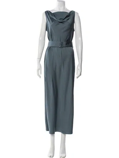 Pre-owned Lapointe Cowl Neck Midi Length Dress In Blue