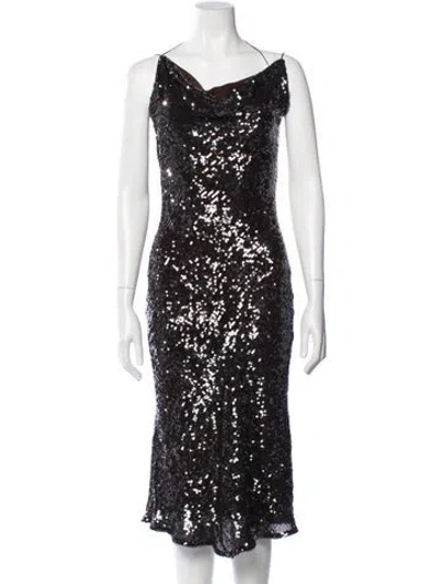 Pre-owned Lapointe Cowl Neck Midi Length Dress In Multi