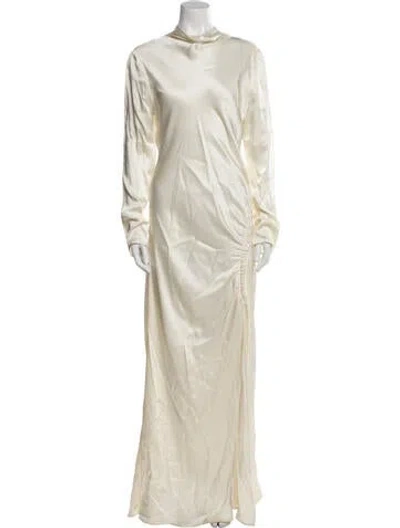 Pre-owned Lapointe Cowl Neck Midi Length Dress In Neutral
