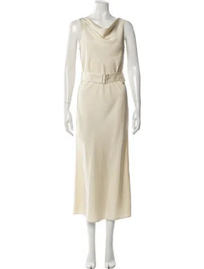 Pre-owned Lapointe Cowl Neck Midi Length Dress In Neutral