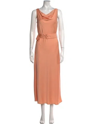 Pre-owned Lapointe Cowl Neck Midi Length Dress In Pink