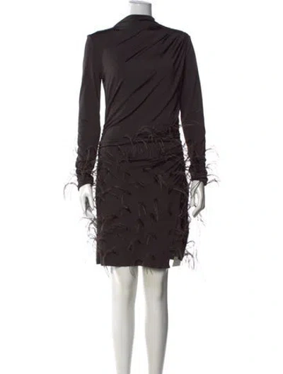 Pre-owned Lapointe Cowl Neck Mini Dress W/ Tags In Brown