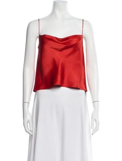 Pre-owned Lapointe Cowl Neck Sleeveless Crop Top W/ Tags In Orange