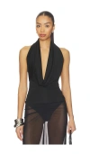 Lapointe Cowl Neck Top In Black