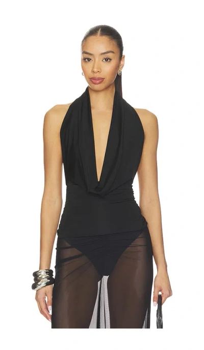 Lapointe Cowl Neck Top In Black