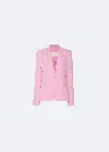 Lapointe Crepe Broad Shoulder Blazer In Blossom