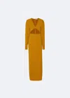Lapointe Crepe Deep V Cut-out Dress In Mustard