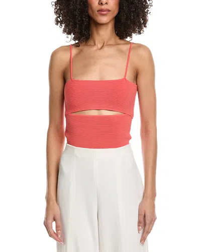 Lapointe Crepe Matte Front Slit Tank In Pink