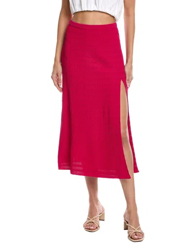 Lapointe Crepe Matte Midi Skirt In Red